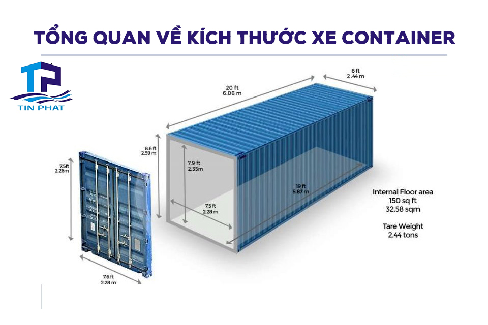 kích thước xe container
