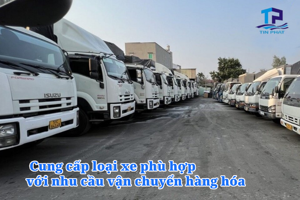 Chúng tôi sẽ cung cấp loại xe phù hợp với nhu cầu vận chuyển hàng hóa