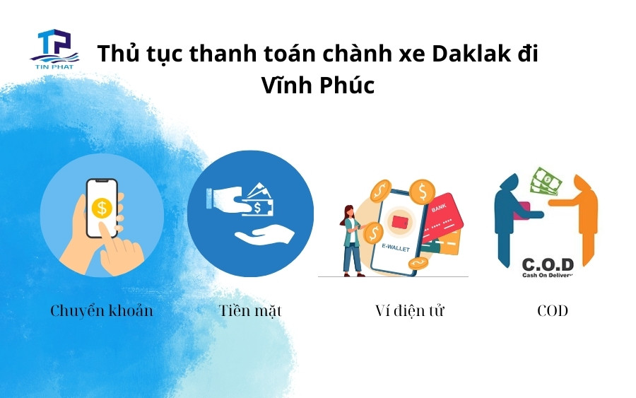 Thủ tục thanh toán khi sử dụng dịch vụ vận chuyển Chành xe Daklak đi Vĩnh Phúc