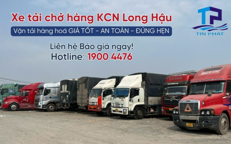 xe tải chở hàng KCN Long Hậu